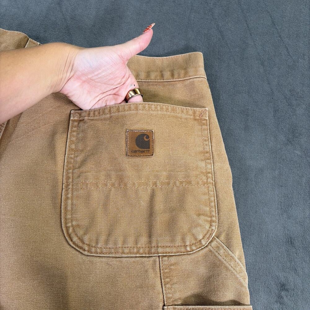 Carhartt B11-BRN Loose Fit Washed Duck Utility Work Pants Mens 38x32 Tan Brown - Picture 8 of 11